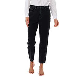 Hlače Breaker Straight washed black ženske